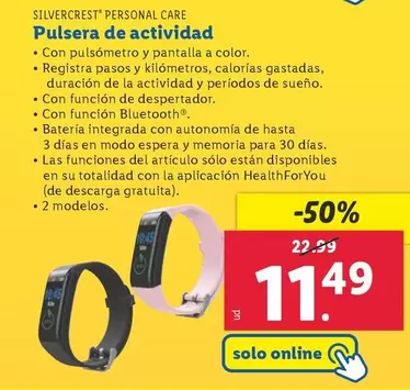 Oferta de Silvercrest Personal Care - Pulsera De Actividad por 11,49€ en Lidl