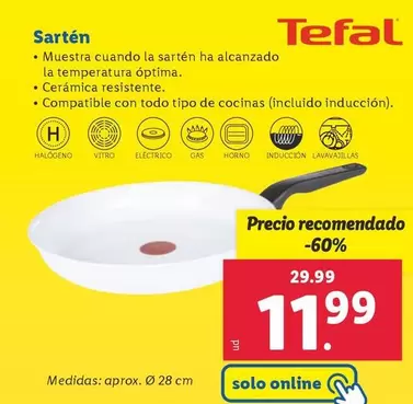 Oferta de Tefal - Sartén por 11,99€ en Lidl