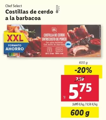 Oferta de Chef Select - Costillas De Cerdo A La Barbacoa por 5,75€ en Lidl