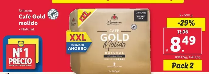 Oferta de Bellarom - Café Gold Molido por 8,49€ en Lidl