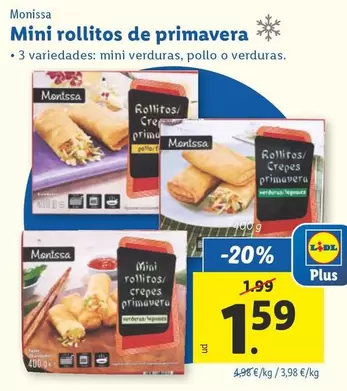 Oferta de Monissa - Mini Rollitos De Primavera por 1,59€ en Lidl