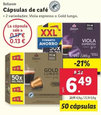 Oferta de Bellarom - Cápsulas De Café  por 6,49€ en Lidl