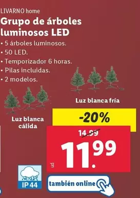 Oferta de Livarno Home - Grupo De Arboles Luminosos Led por 11,99€ en Lidl