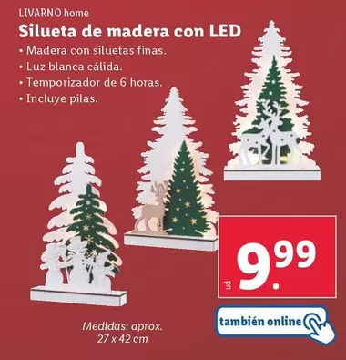 Oferta de Livarno Home - Silueta De Madera Con Led por 9,99€ en Lidl