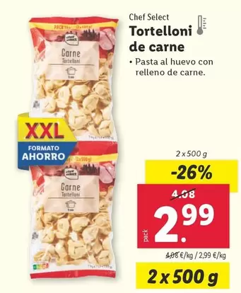 Oferta de Chef Select - Tortelloni De Carne por 2,99€ en Lidl