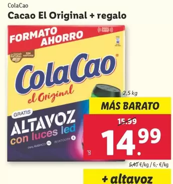 Oferta de Cola Cao - Cacao El Original + Regalo por 14,99€ en Lidl