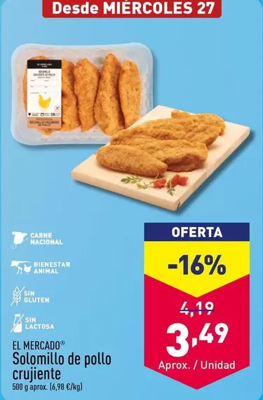 Oferta de El Mercado - Solomillo De Pollo Crujiente por 3,49€ en ALDI