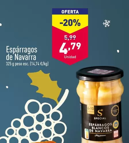 Oferta de Special - Esparragos De Navarra por 4,79€ en ALDI