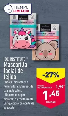 Oferta de Idc Institute - Mascarilla Facial De Tejido por 1,45€ en ALDI