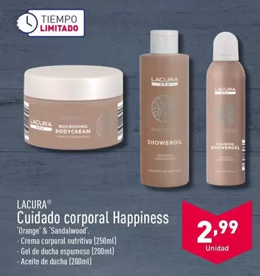 Oferta de Lacura - Cuidado corporal Happiness por 2,99€ en ALDI