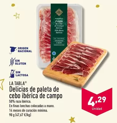 Oferta de Origen - Delicias De Paleta De Cebo Iberica De Campo por 4,29€ en ALDI