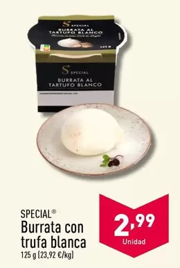 Oferta de Blanco - Burrata Con Trufa Blanca por 2,99€ en ALDI