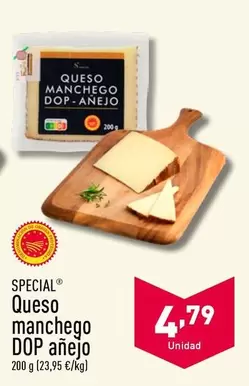 Oferta de Queso Manchego DOP Anejo por 4,79€ en ALDI