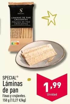 Oferta de Special - Laminas De Pan por 1,99€ en ALDI