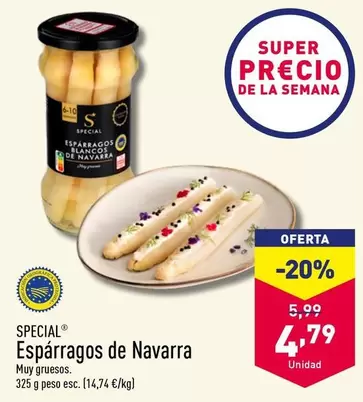 Oferta de Special - Esparragos De Navarra por 4,79€ en ALDI