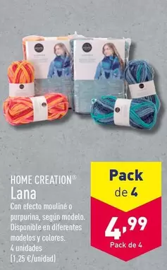 Oferta de Home Creation - Lana por 4,99€ en ALDI