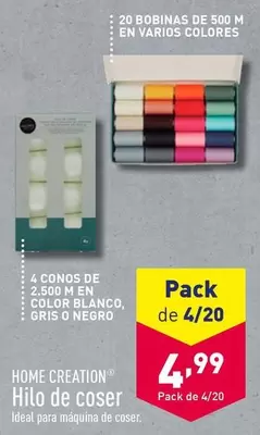 Oferta de Blanco - Hilo De Coser por 4,99€ en ALDI