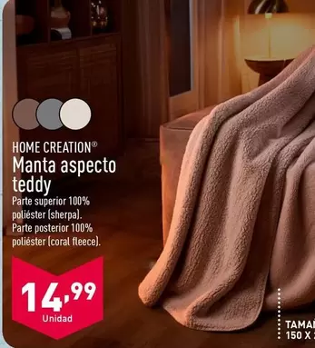 Oferta de Home - Manta Aspecto Teddy por 14,99€ en ALDI