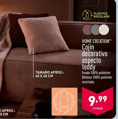 Oferta de Home - Cojin Decorativo Aspecto Teddy por 9,99€ en ALDI