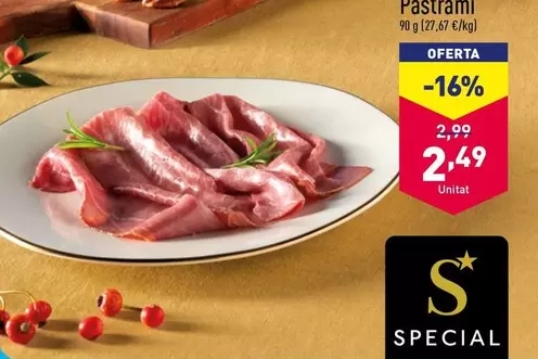 Oferta de Pastrami por 2,49€ en ALDI