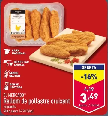 Oferta de El Mercado - Rellom De Pollastre Cruixent por 3,49€ en ALDI