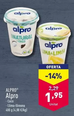 Oferta de Alpro - Coco Llima-Llimona por 1,95€ en ALDI