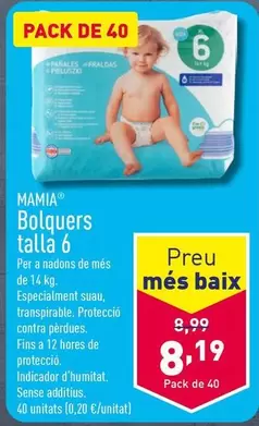 Oferta de Mamia - Bolquers Talla 6 por 8,19€ en ALDI