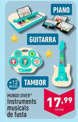 Oferta de Mundo Diver - Instruments Musicals De Fusta por 17,99€ en ALDI