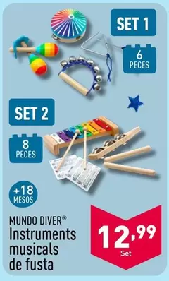 Oferta de Mundo Diver - Instruments Musicals De Fusta por 12,99€ en ALDI