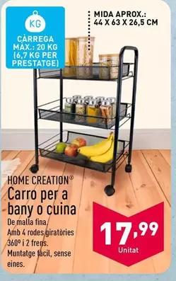 Oferta de Home Creation - Carro Per A Bany O Cuina por 17,99€ en ALDI