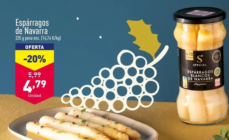 Oferta de Special - Esparragos De Navarra por 4,79€ en ALDI