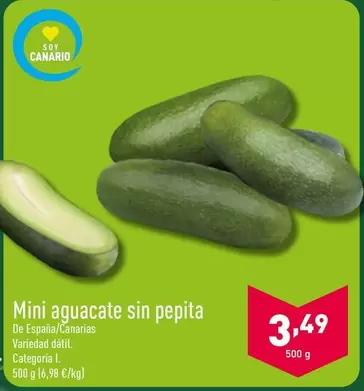 Oferta de Mini Aguacate Sin Pepita por 3,49€ en ALDI