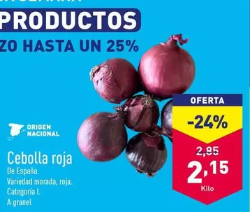 Oferta de Origen - Cebolla Roja por 2,15€ en ALDI