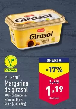 Oferta de Milsani - Margarina De Girasol por 1,19€ en ALDI