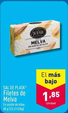 Oferta de Sal de Plata - Filetes De Melva por 1,85€ en ALDI