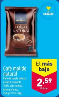 Oferta de Markus - Café Molido Natural por 2,59€ en ALDI