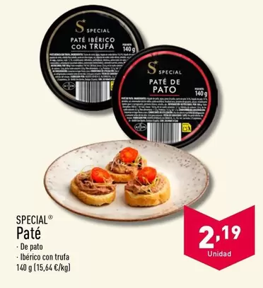 Oferta de Special - Pate por 2,19€ en ALDI