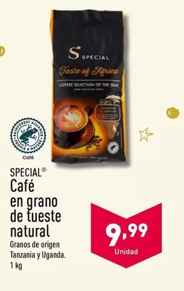 Oferta de Cafe En Grano De Tueste Natural por 9,99€ en ALDI