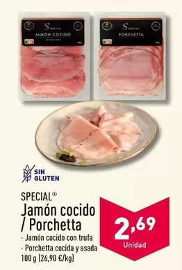 Oferta de Jamon Cocido / Porchetta por 2,69€ en ALDI