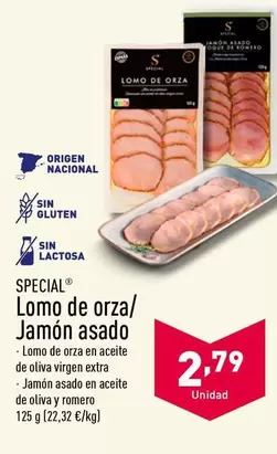 Oferta de Special - Lomo De Orza/ Jamon Asado por 2,79€ en ALDI