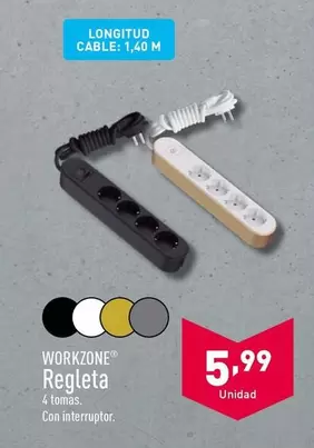 Oferta de Regleta por 5,99€ en ALDI