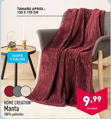 Oferta de Home Creation - Manta por 9,99€ en ALDI