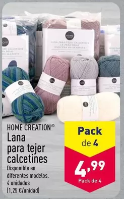 Oferta de Home Creation - Lana Para Tejer Calcetines por 4,99€ en ALDI