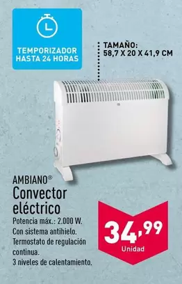 Oferta de Convector Electrico por 34,99€ en ALDI