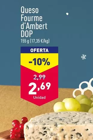 Oferta de Queso Fourme D'ambert DOP por 2,69€ en ALDI