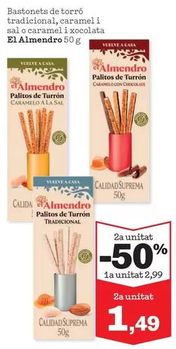 Oferta de El Almendro - Palitos De Turron por 2,99€ en Sorli