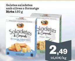 Oferta de Birba - Galetes Saladetes Amb Olives O Formatge por 2,49€ en Sorli