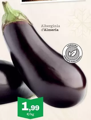 Oferta de Origen - Alberginia D'almeria por 1,99€ en Sorli