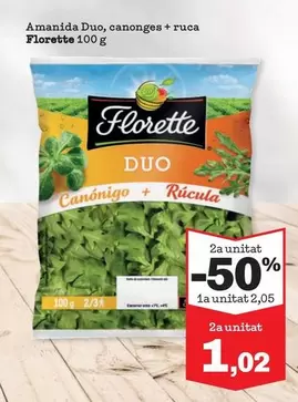 Oferta de Florette - Amanida Duo, Canonges + Ruca por 2,05€ en Sorli