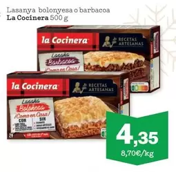 Oferta de La Cocinera - Lasanya Bolonyesa O Barbacoa por 4,35€ en Sorli